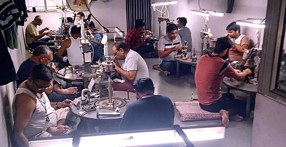 The JP Gems cutting floor in Varachha, Surat
